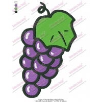 Grapes Fruit Embroidery Design 02